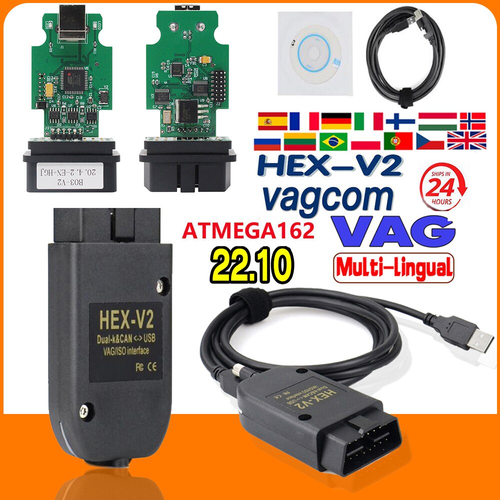 Vagcom 21.9 Wesheu Vcds Vag Com 21.9 Hex Can V2 Scanner Interface For Vw  Audi Skoda Seat Vag 21.9 German English Atmega162+16v8 - Code Readers &  Scan Tools - AliExpress