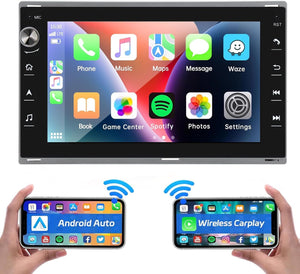 SCUMAXCON Car Radio Stereo  7" Android 13  2+32GB Carplay&Android auto RDS FM Bluetooth WiFi NAVI Reversing USB SD for Old Passat B5 Polo Bora