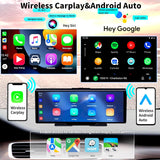 SCUMAXCON Portable Car Stereo Wireless CarPlay Android Auto 4K Dash Cam with Backup Cam Airplay 10.26" IPS Touchscreen Loop Recording GPS Navigation Bluetooth FM AUX Built in Speaker Android Cast