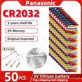 Original Panasonic 2-50PCS CR2032 3V Lithium Battery DL2032 BR2032 5004LC 2032 for watch, toys, car key, Calculator +screwdriver