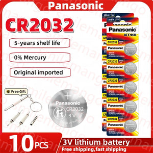 Original Panasonic 2-50PCS CR2032 3V Lithium Battery DL2032 BR2032 5004LC 2032 for watch, toys, car key, Calculator +screwdriver