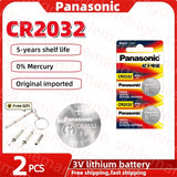 Original Panasonic 2-50PCS CR2032 3V Lithium Battery DL2032 BR2032 5004LC 2032 for watch, toys, car key, Calculator +screwdriver