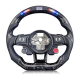 SCUMAXCON For VW Steering Wheel Golf 7 MK7 Mk7.5 GTI Scirocco Polo GTS R Line 2014-2017 Forge Carbon Fiber Customized LED RPM Racing Wheel