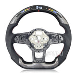 SCUMAXCON For VW Steering Wheel Golf 7 MK7 Mk7.5 GTI Scirocco Polo GTS R Line 2014-2017 Forge Carbon Fiber Customized LED RPM Racing Wheel