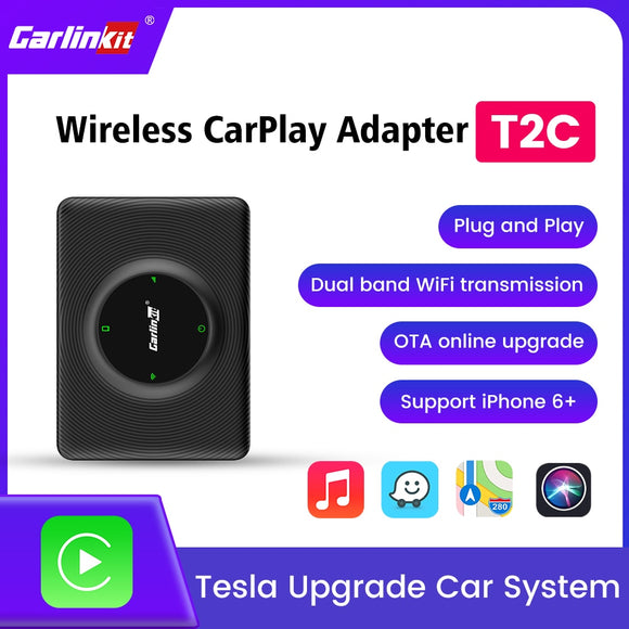 T2C Mini Carplay Wireless Box WiFi Bluetooth Adapter Für Tesla Modell 3/ X/Y/S Apple CarPlay Dongle OTA Online-Upgrade