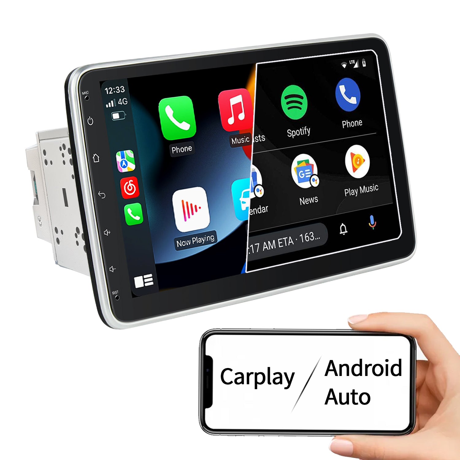 Android 10 Autoradio GPS-Navigation Wifi Carplay Multimedia-Player