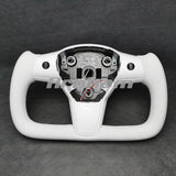 Yoke Steering Wheel No Heating Custom Carbon Fiber Or Full Leather For Tesla Model 3 Model Y 2017 2018 2019 2020 2021